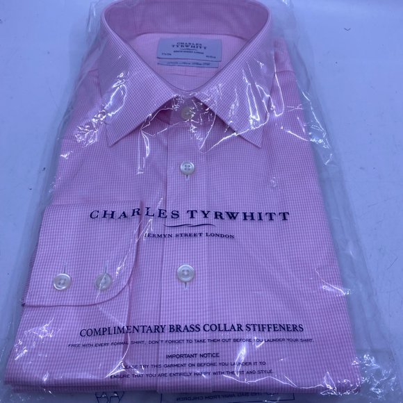 Charles Tyrwhitt Other - Charles Tyrwhitt Light Pink none iron Puppytooth slim fit shirt
